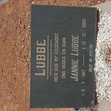 LUBBE Jannie 1917-1990