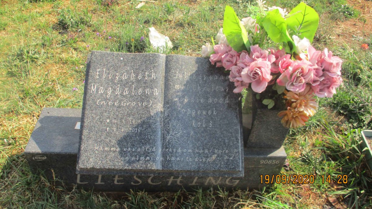 LIESCHING Elizabeth Magdalena nee GROVE 1925-2016 #2