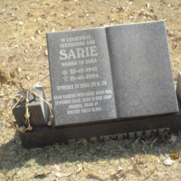MATTHEE Sarie 1945-2004