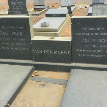 MERWE Jozeas Willem, van der 1912-1995 &amp; Janetta Gezina 1919-1980