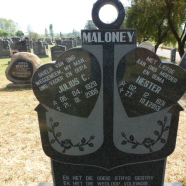 MALONEY Julius C. 1929-2005 &amp; Hester 1931-2013