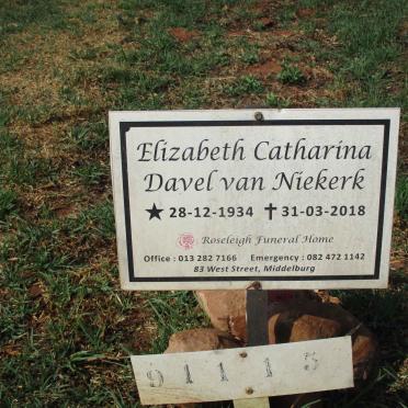 NIEKERK Elizabeth Catharina Davel, van 1934-2018