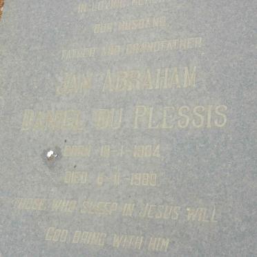 PLESSIS Jan Abraham Daniel, du 1904-1980