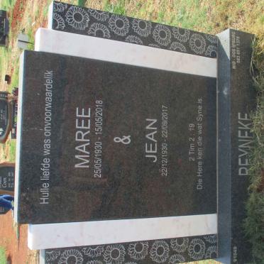 REYNEKE Maree 1930-2018 &amp; Jean 1930-2017