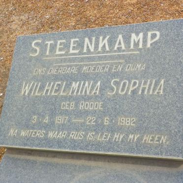 STEENKAMP Wilhelmina Sophia nee ROODE 1917-1982