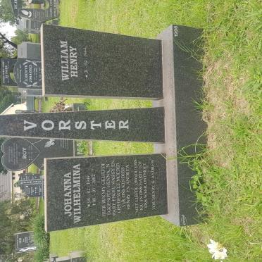 VORSTER William Henry 1944- &amp; Johanna Wilhelmina 1949-2002