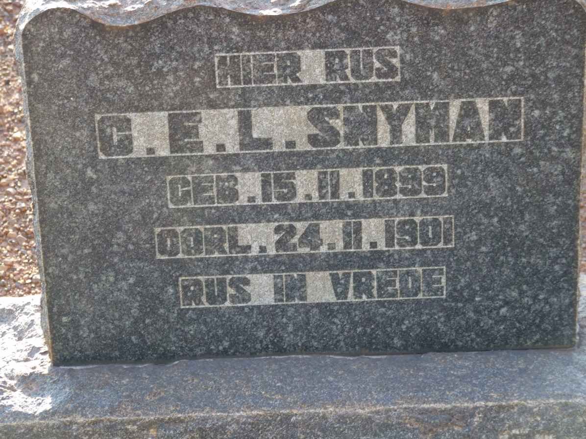 SNYMAN C.E.L. 1899-1901