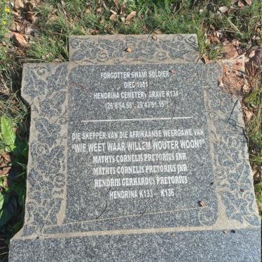 PRETORIUS Mathys Cornelis Snr. :: PRETORIUS Mathys Cornelis Jnr. :: PRETORIUS Hendrik Gerhardus