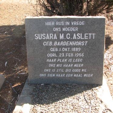 ASLETT Susara M.C. nee BARDENHORST 1889-1956