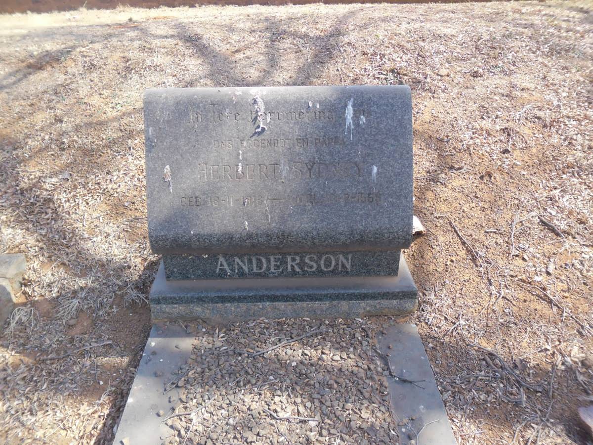 ANDERSON Herbert Sydney 1916-1958