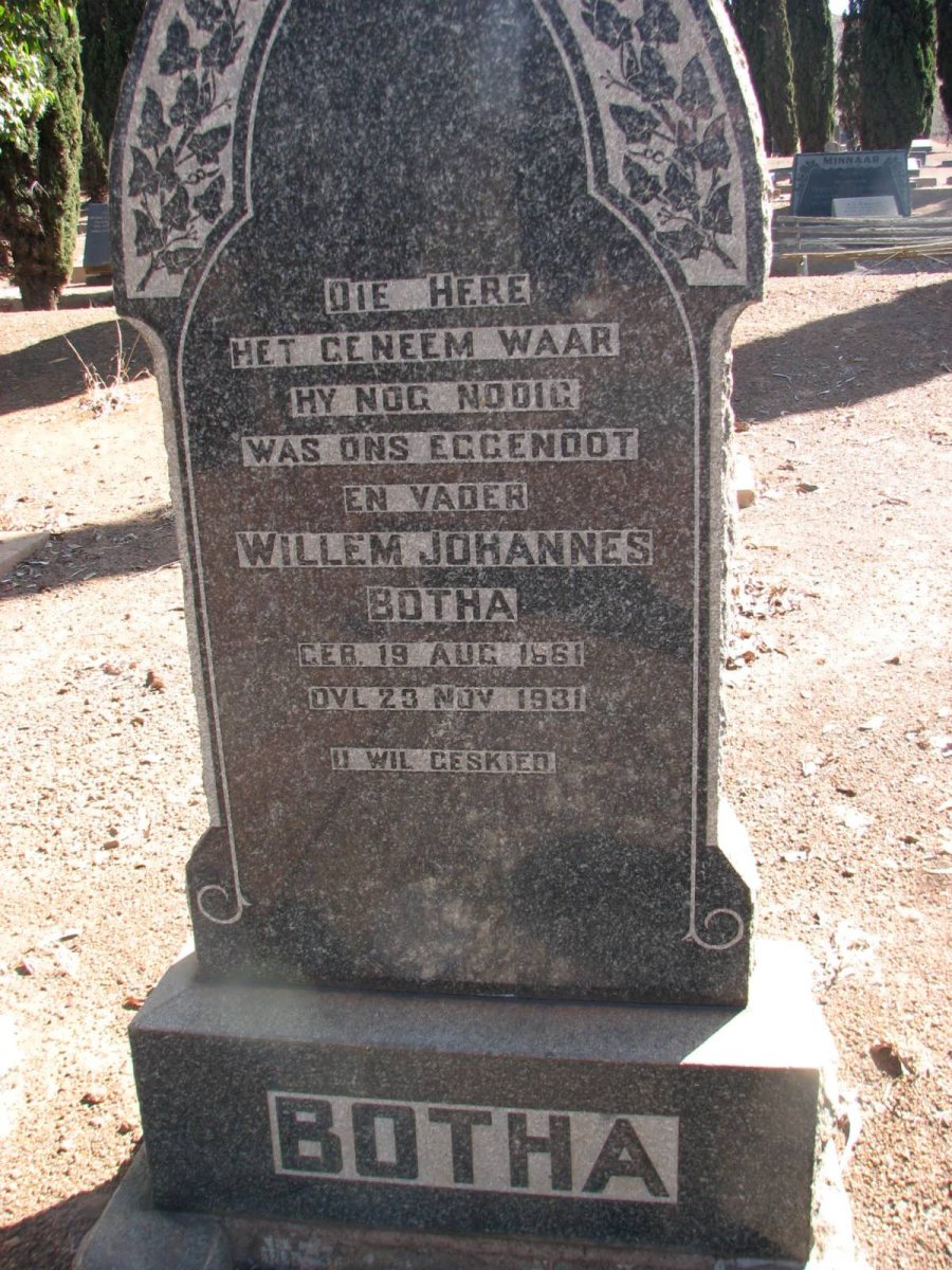 BOTHA Willem Johannes 1861-1931