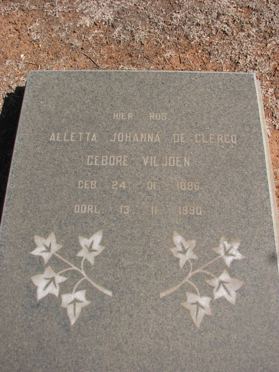CLERCQ Alletta Johanna, de nee VILJOEN 1886-1990