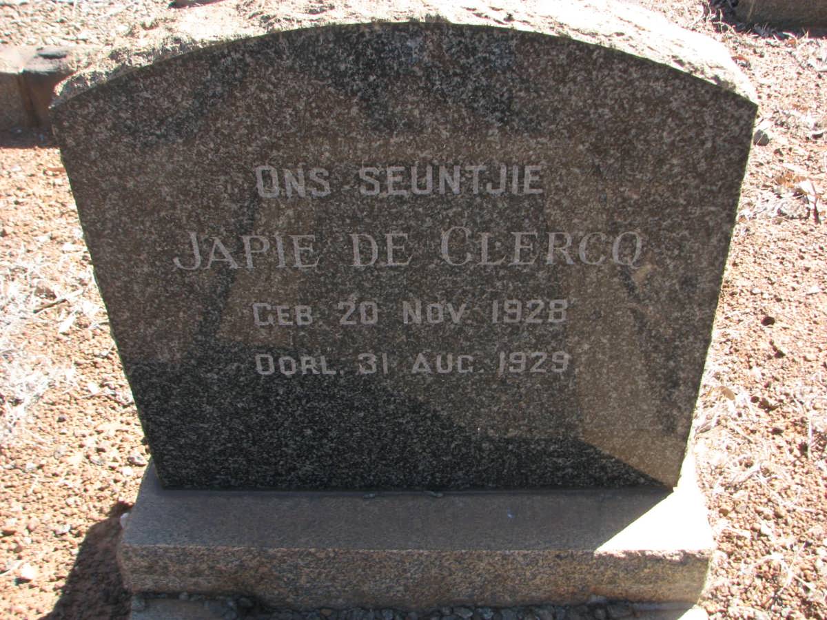 CLERCQ Japie, de 1928-1929