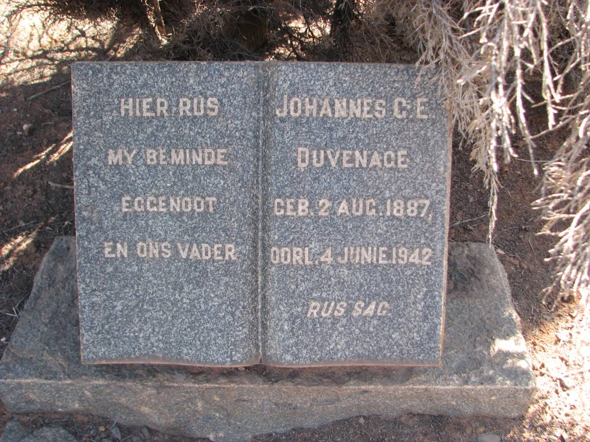 DUVENAGE Johannes G.E. 1887-1942