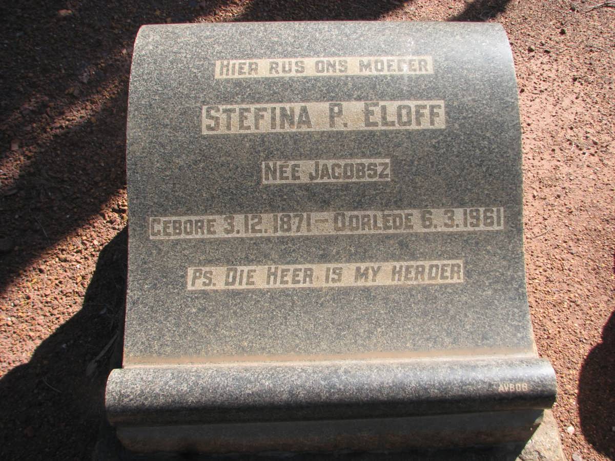 ELOFF Stefina P. nee JACOBSZ 1971-1961