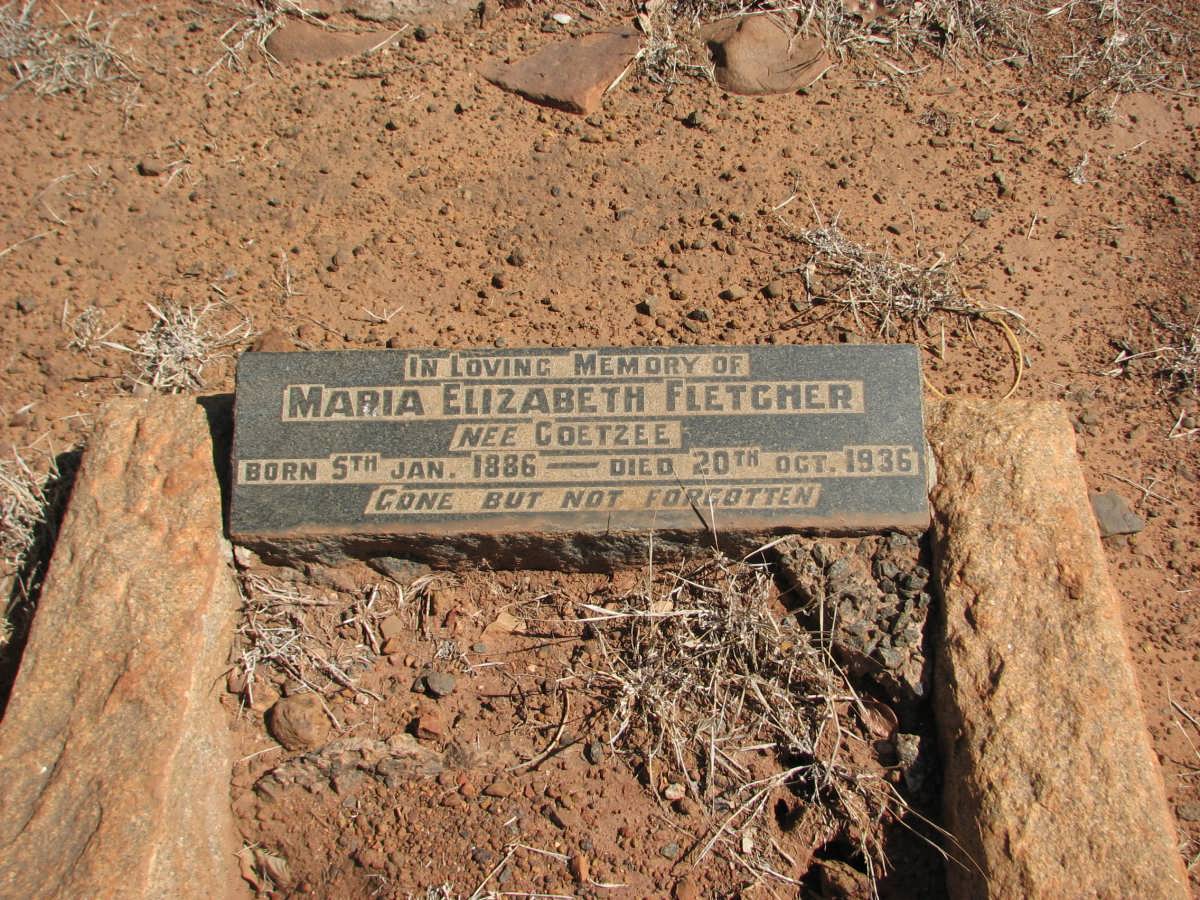 FLETCHER Maria Elizabeth nee COETZEE 1886-1936