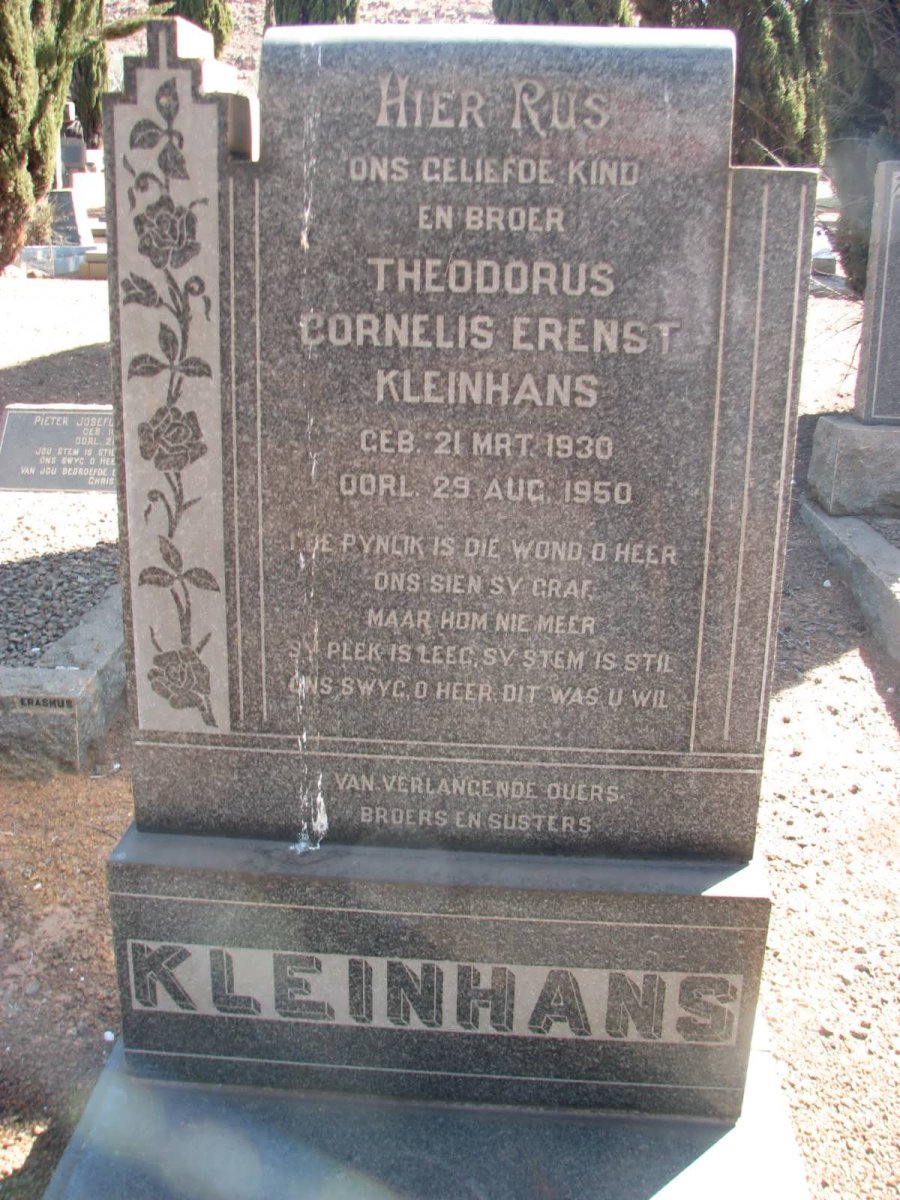 KLEINHANS Theodorus Cornelis Erenst 1930-1950