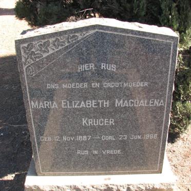 KRUGER Maria Elizabeth Magdalena 1887-1966