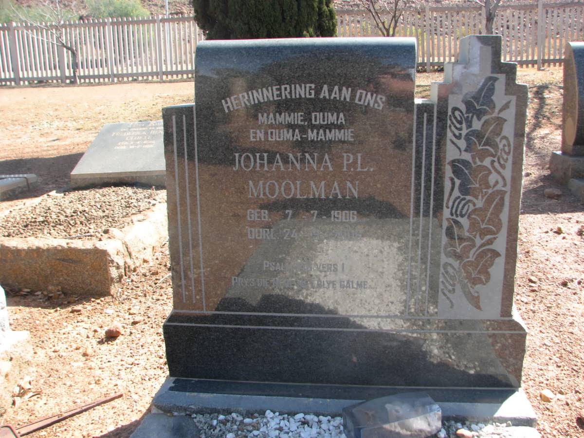 MOOLMAN Johanna P.L. 1906-