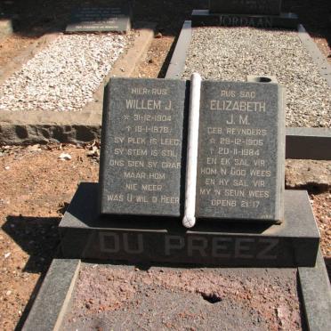 PREEZ Willem J., du 1904-1978 &amp; Elizabeth J.M. REYNDERS 1905-1984