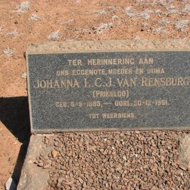 RENSBURG Johanna L.C.J. van nee PRINSLOO 1883-1951