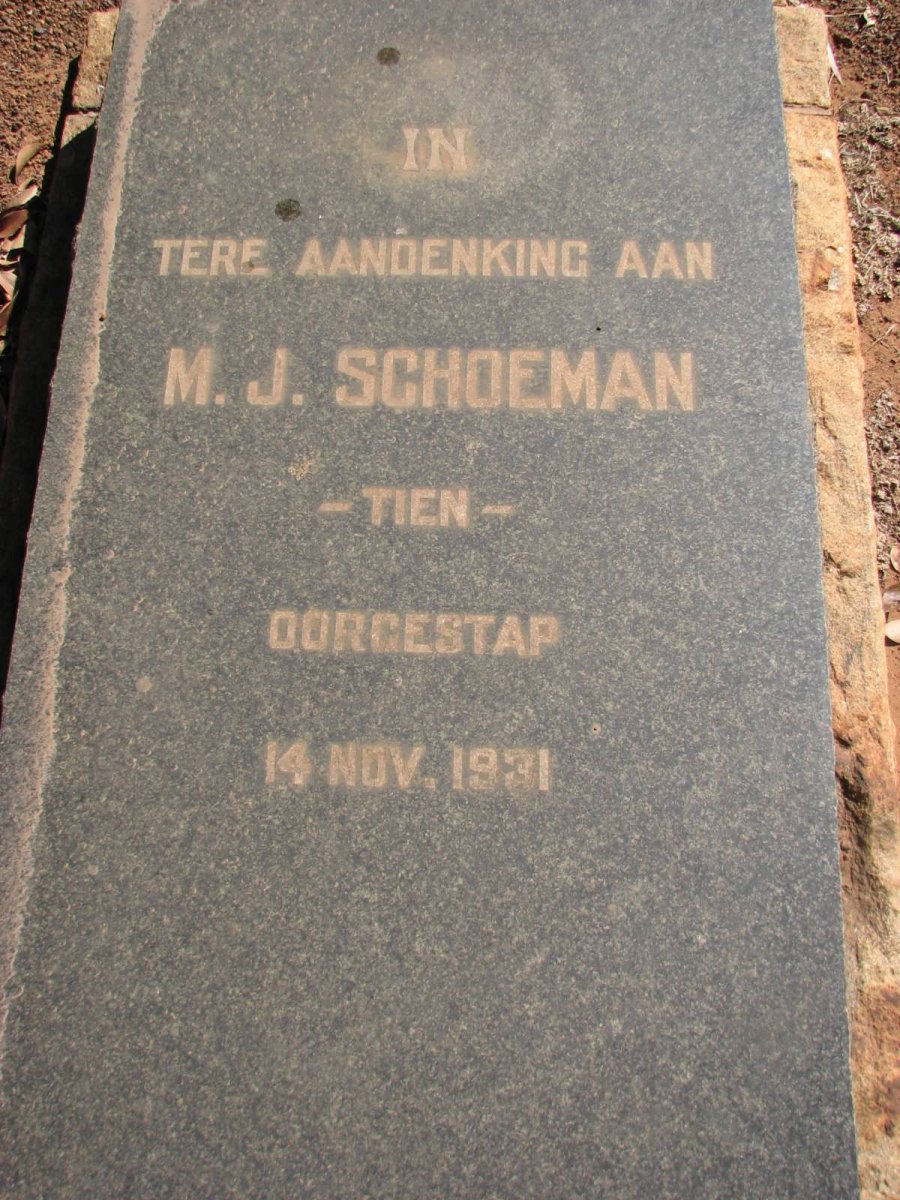 SCHOEMAN M.J. -1931