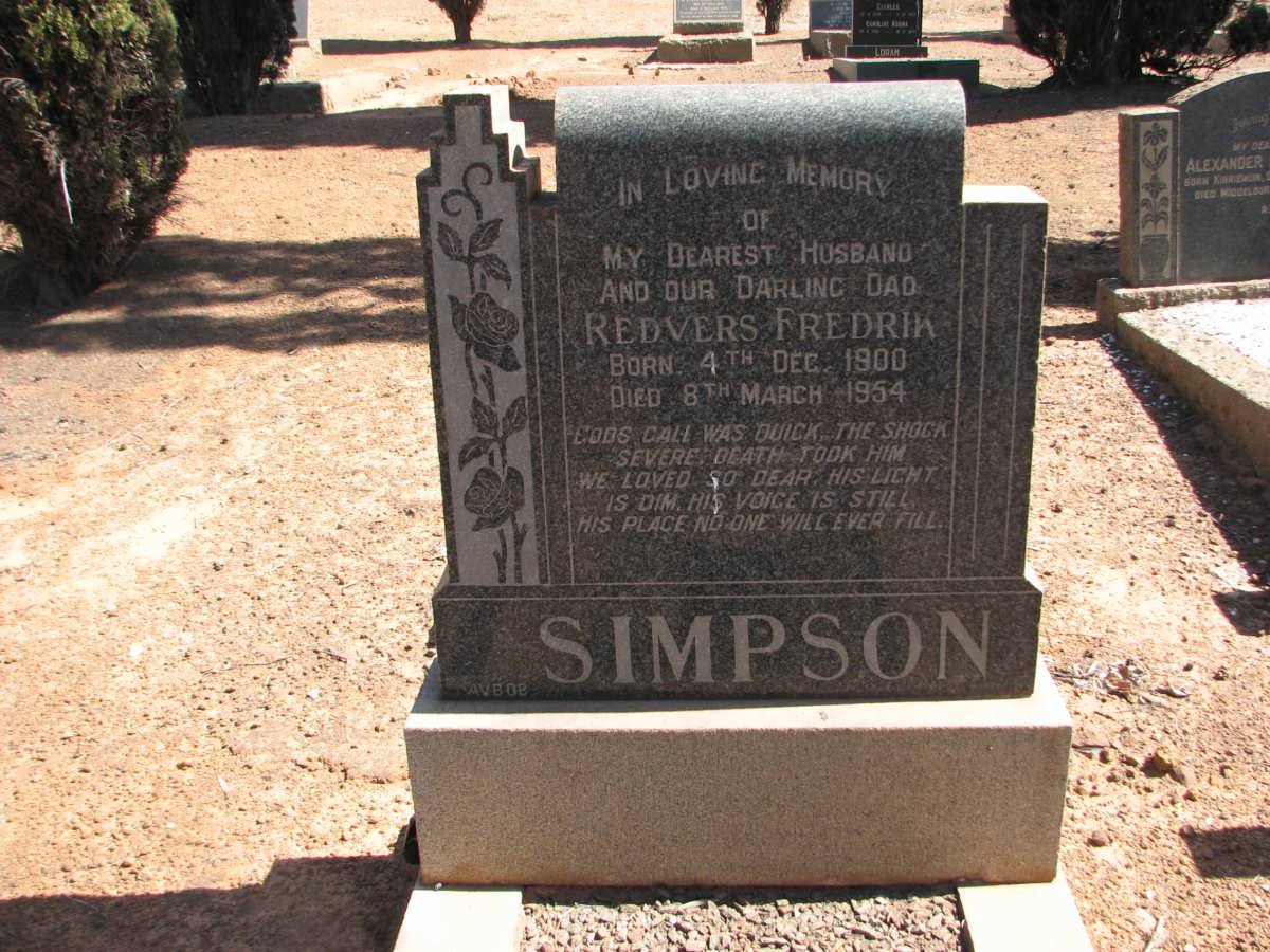 SIMPSON Redvers Fredrik 1900-1954