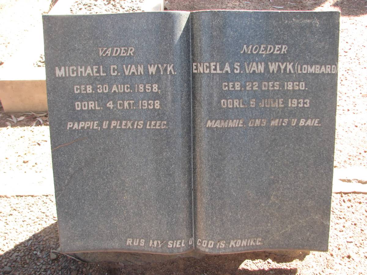WYK Michael C., van 1858-1938 &amp; Engela S. LOMBARD 1860-1933