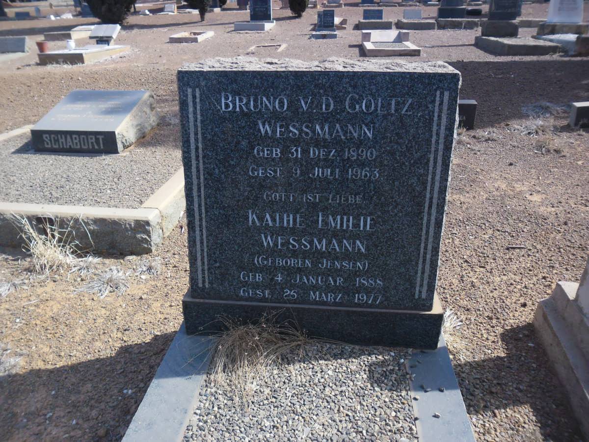 WESSMANN Bruno v.d. Goltz 1890-1963 &amp; Kathe Emilie JENSEN 1888-1977