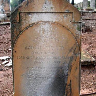 WHEELER Thomas 1818-1889 &amp; Sarah BAYLIS 1823-1899