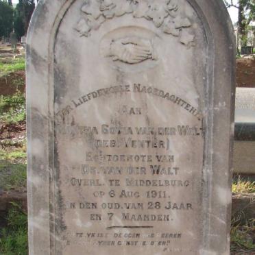 WALT Martha Sovia, van der nee VENTER -1911