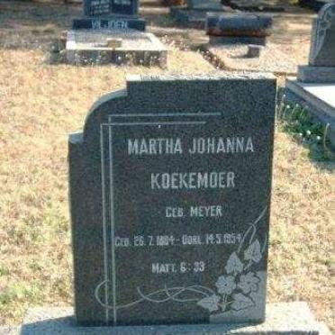 KOEKEMOER Martha Johanna nee MEYER 1894-1954