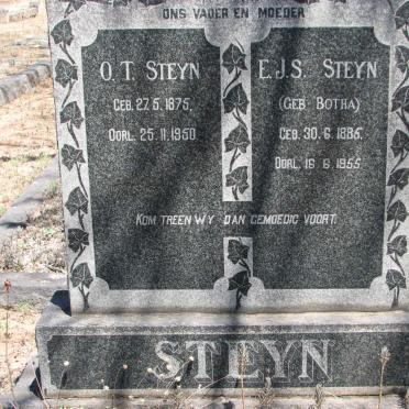STEYN O.T. 1875-1950 &amp; E.J.S. BOTHA 1885-1955