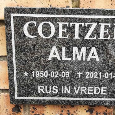 COETZEE Alma 1950-2021