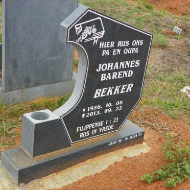 BEKKER Johannes Barend 1936-2013