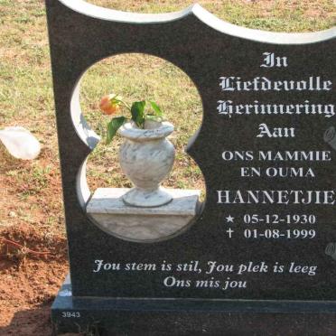 BREYTENBACH Hannetjie 1930-1999