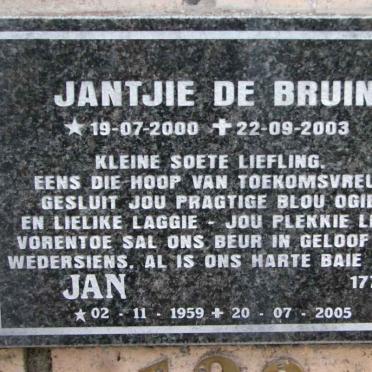 BRUIN Jan, de 1959-2005 :: DE BRUIN Jantjie 2000-2003