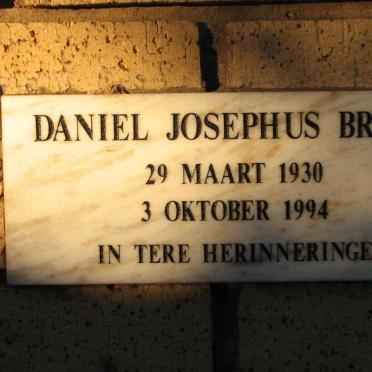 BRINK Daniel Josephus 1930-1994