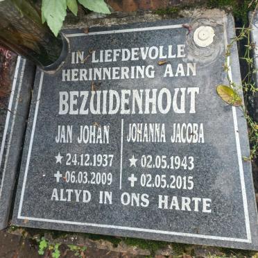 BEZUIDENHOUT Jan Johan 1937-2009 & Johanna Jacoba 1943-2015