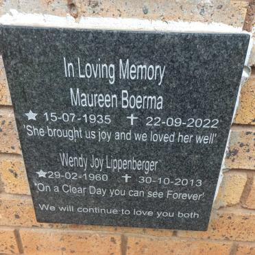 BOERMA Maureen 1935-2022 :: LIPPENBERGER Wendy Joy 1960-2013