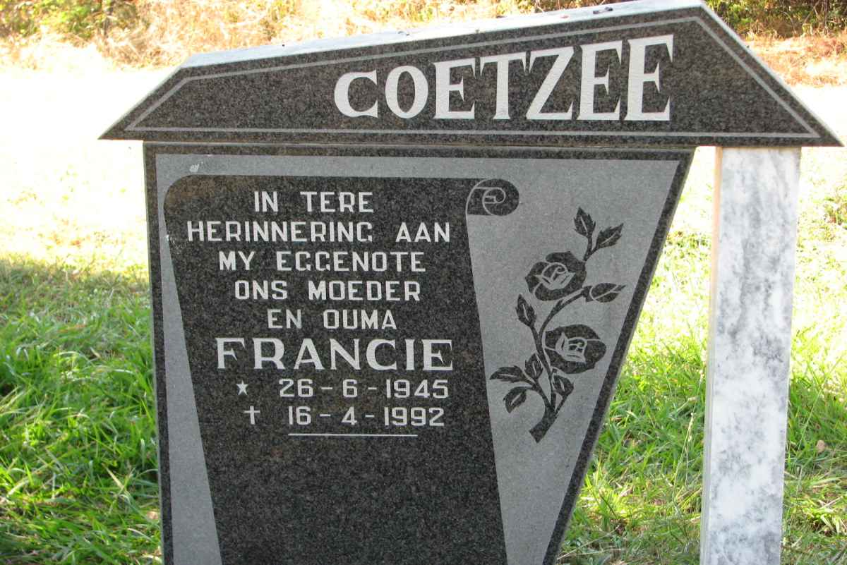 COETZEE Francie 1945-1992