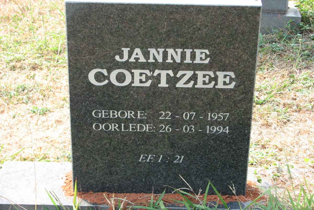 COETZEE Jannie 1957-1994