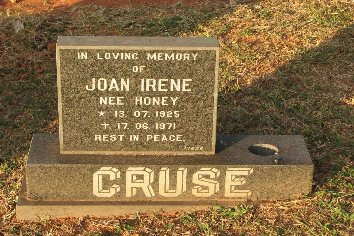 CRUSE Joan Irene nee HONEY 1925-1971