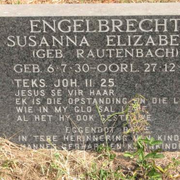 ENGELBRECHT Susanna Elizabeth nee RAUTENBACH 1930-1984