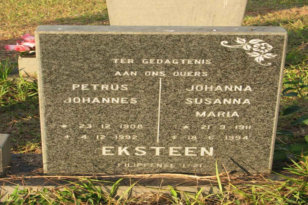 EKSTEEN Petrus Johannes 1908-1992 &amp; Johanna Susanna Maria 1911-1994
