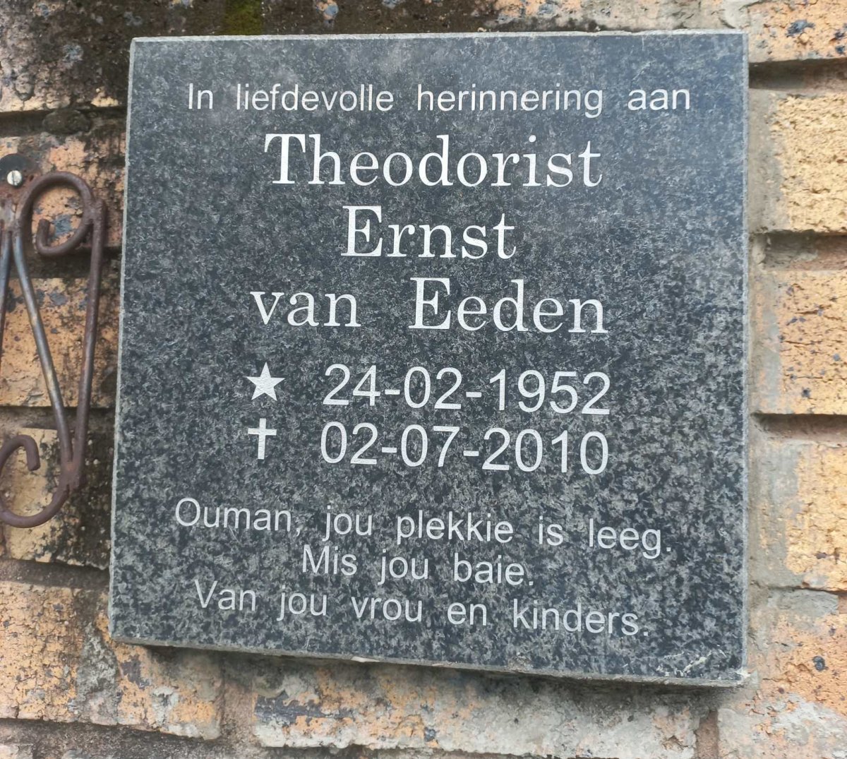 EEDEN Theodorist Ernst, van 1952-2010