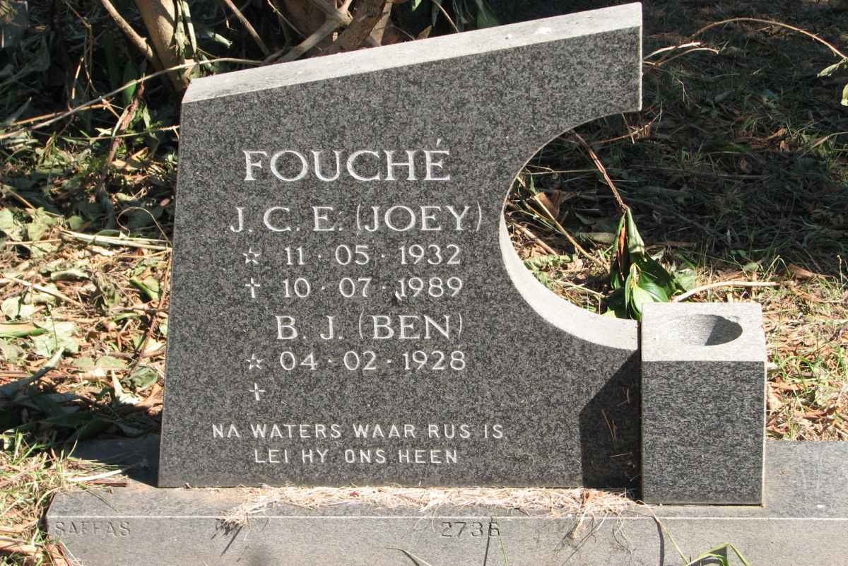 FOUCHÉ B.J. 1928- &amp; J.C.E. 1932-1989