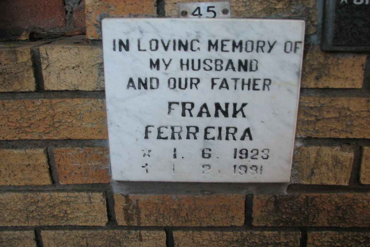 FERREIRA Frank 1923-1991