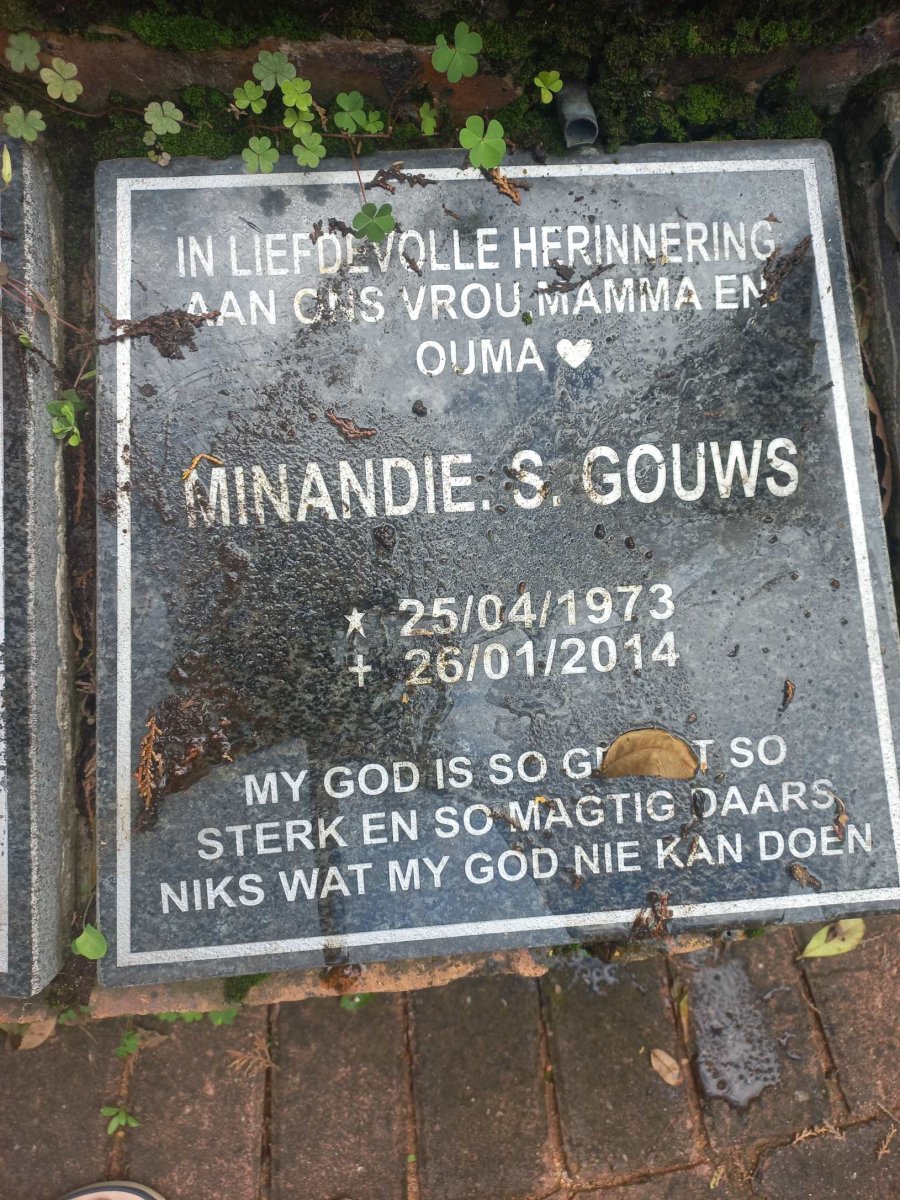 GOUWS Minandie S. 1973-2014