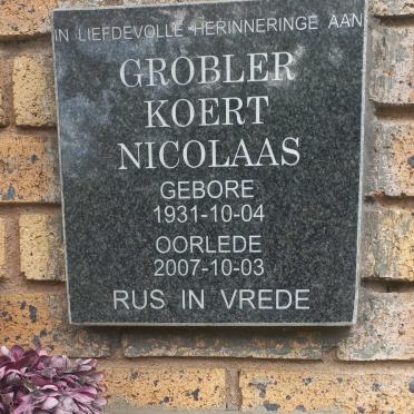 GROBLER Koert Nicolaas 1931-2007
